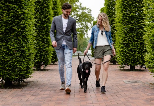Hond- Yannick en vrouw lopen met hond.jpg